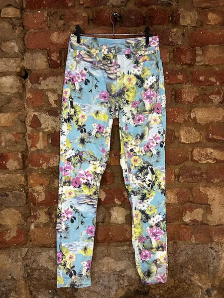 Calça Skinny Estampada Floral Tropical Colorida