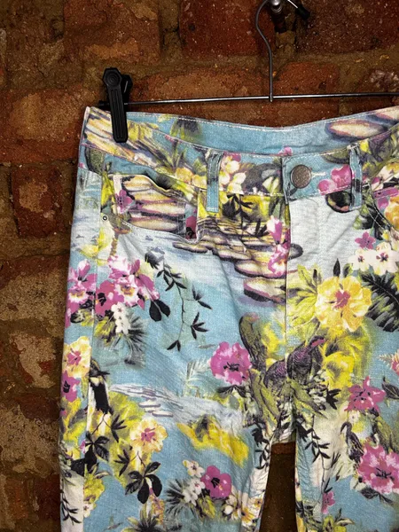 Calça Skinny Estampada Floral Tropical Colorida