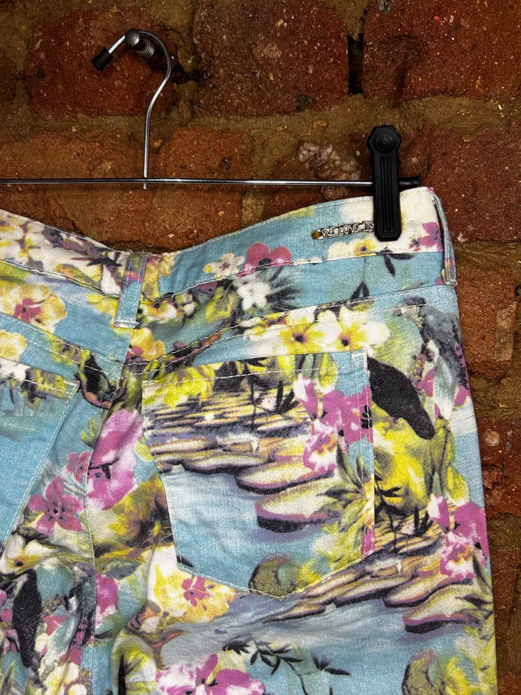 Calça Skinny Estampada Floral Tropical Colorida