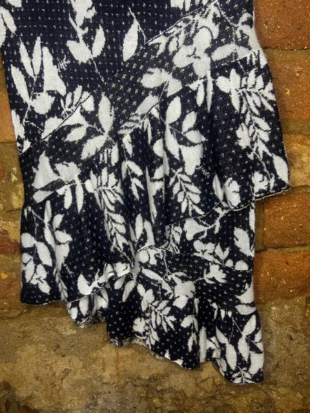 Saia Midi Tricot Maria Filô Estampada com Babado Tamanho P