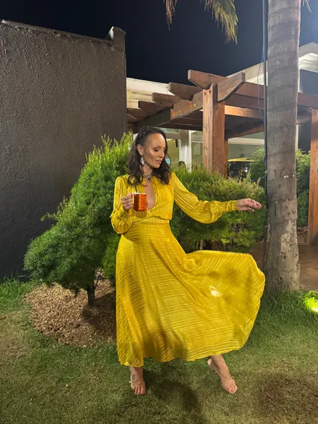 Vestido Longo Mostarda