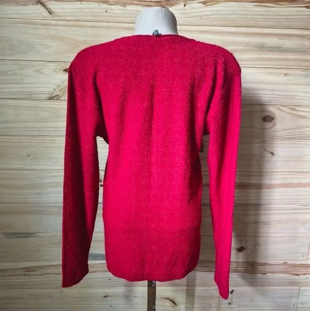 cardigan vintage vermelho malhas de lã