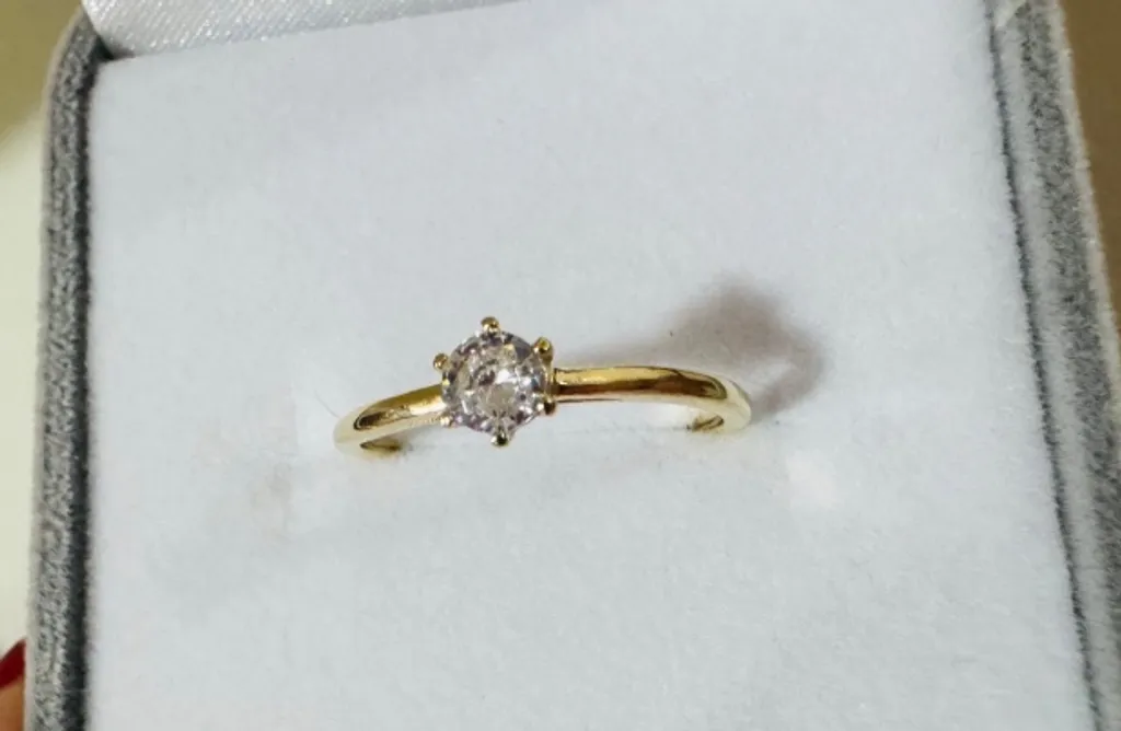 anel solitario em ouro 14k 585