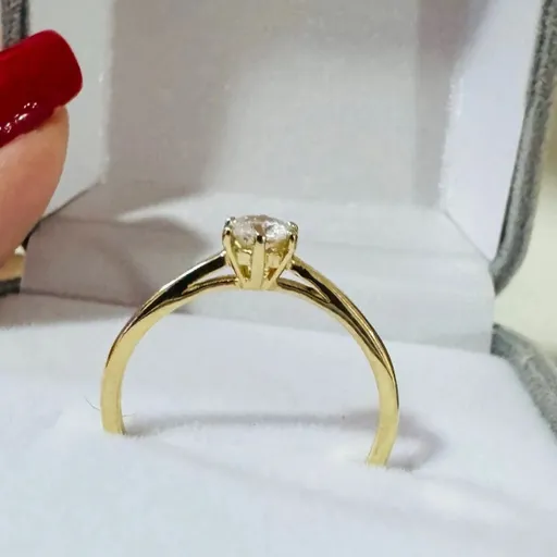anel solitario em ouro 14k 585