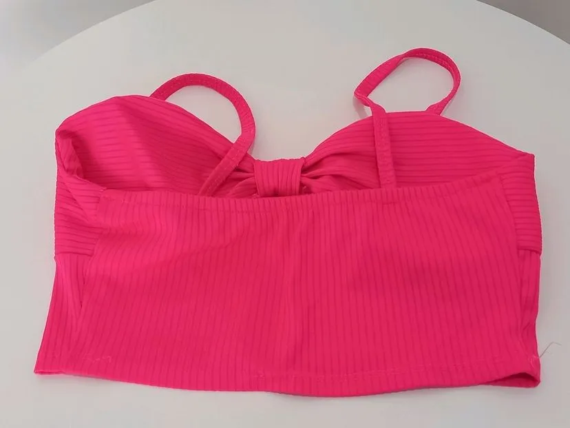 top pink em malha com bojo