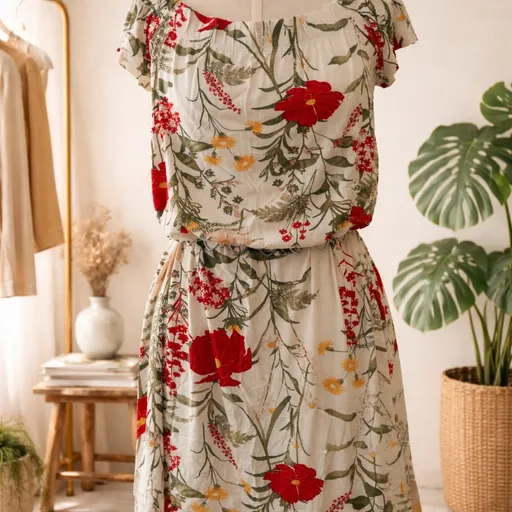 Vestido floral em malha - NOVO