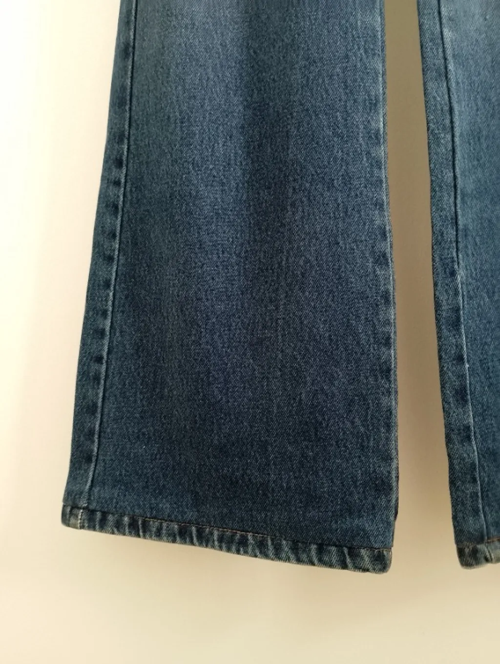 calça jeans  wide leg duplo sentido