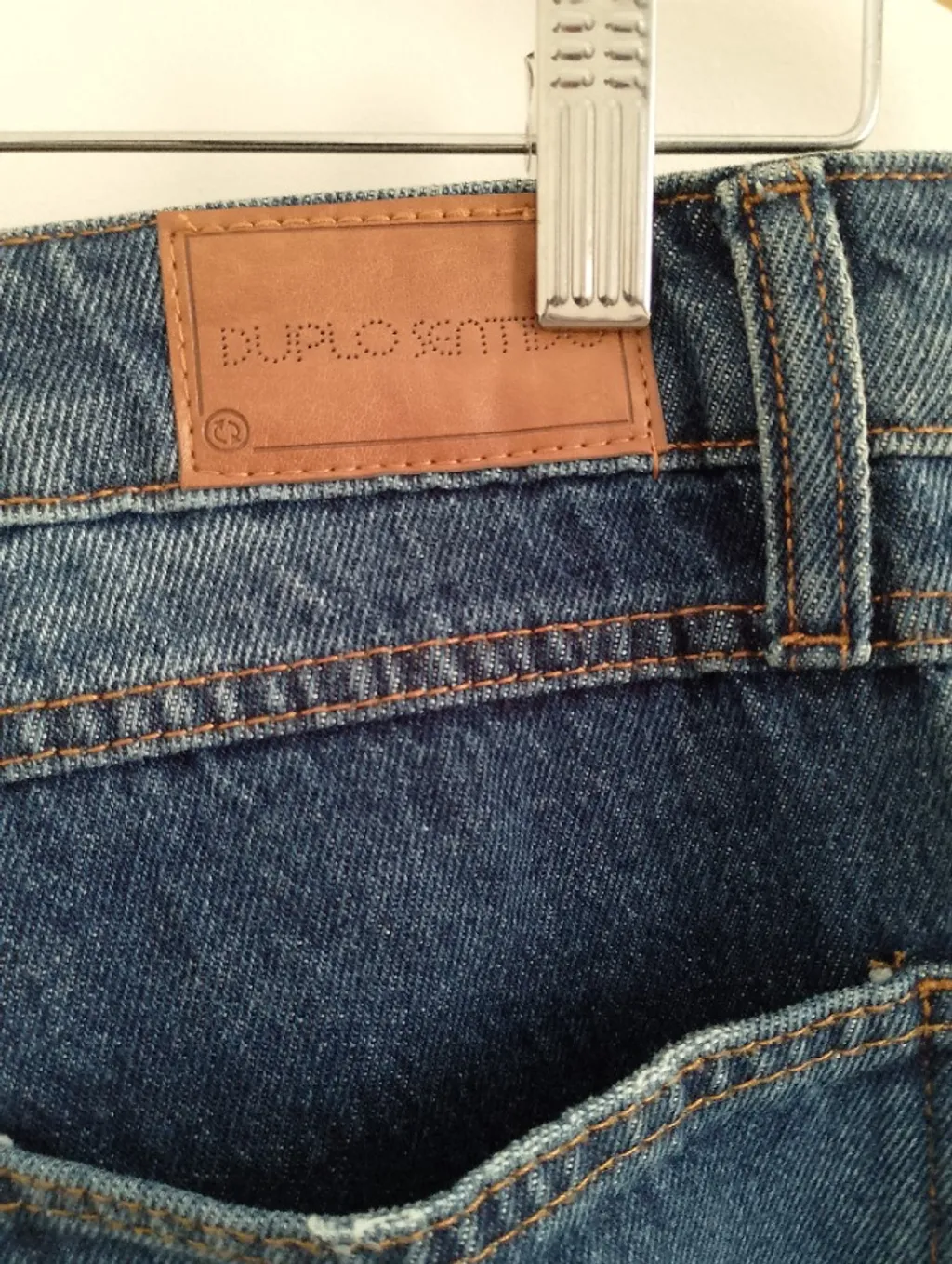 calça jeans  wide leg duplo sentido