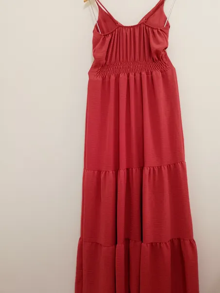 vestido longo feminino terracota