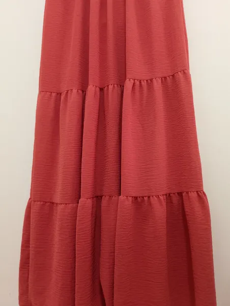 vestido longo feminino terracota