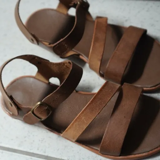 Sandalia papete de couro legitimo