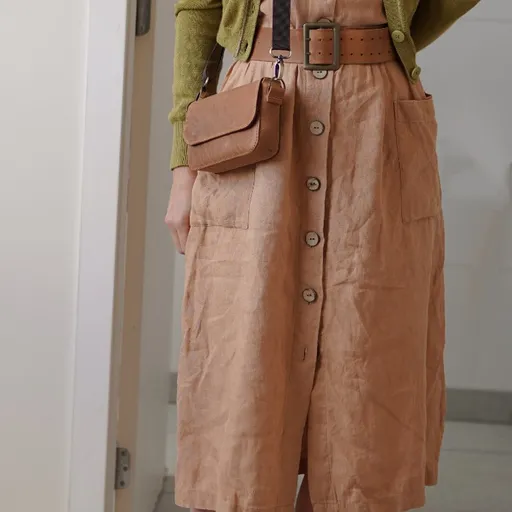 look vestido de linho, cardigã zara, cinto de couro