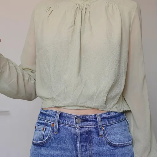 blusa cropped seda pura pistache cris barros