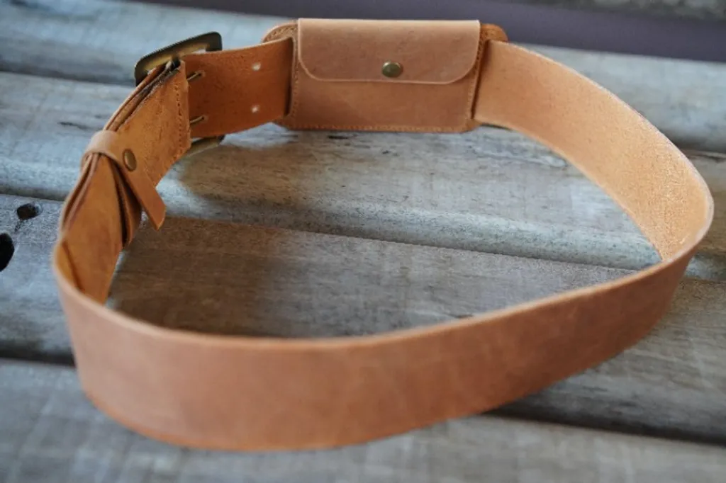 cinto de couro legitimo com bolso secreto