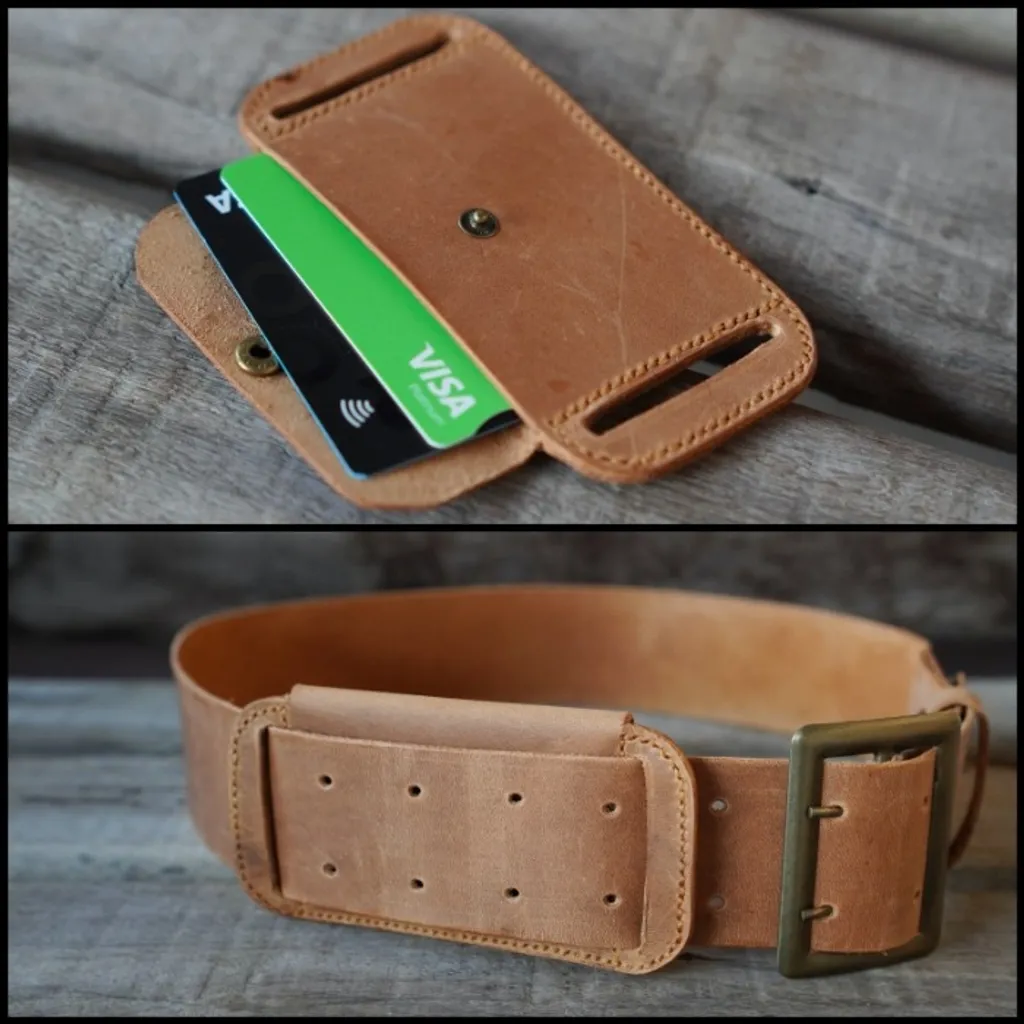 cinto de couro legitimo com bolso secreto