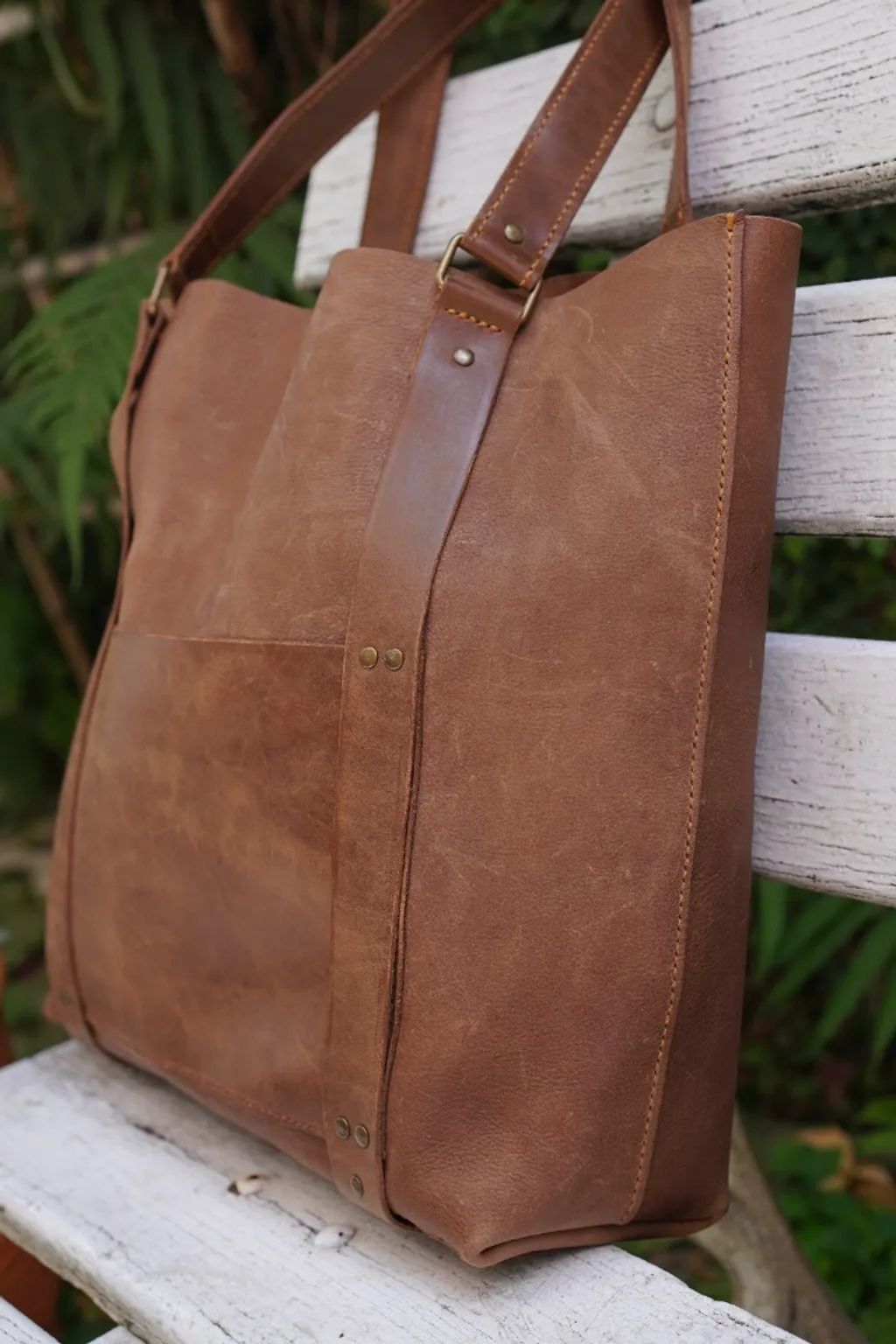 Bolsa tote shopper couro legitimo unisex