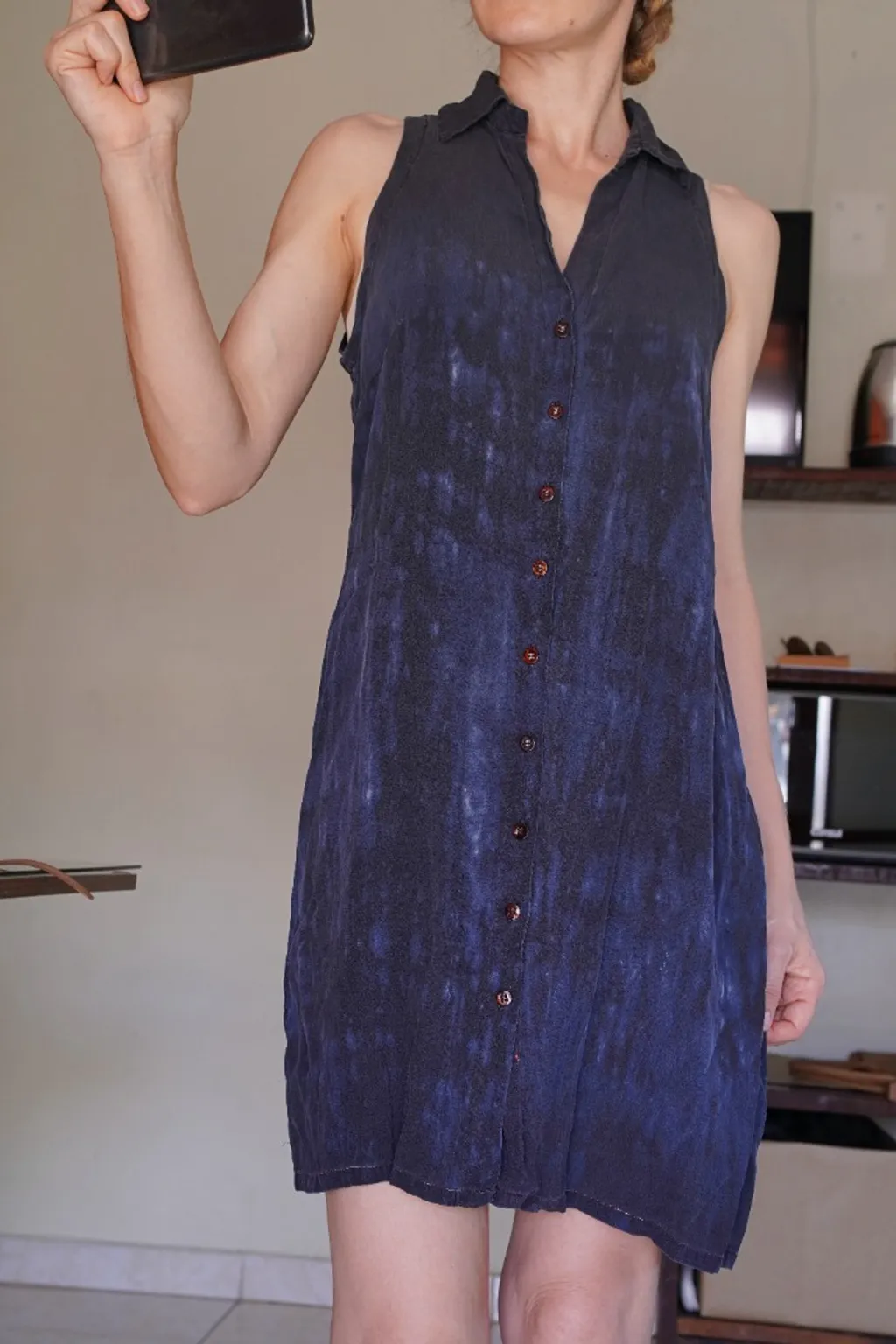 vestido chemise de seda pura