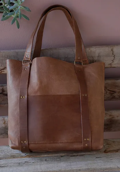 Bolsa tote shopper couro legitimo unisex