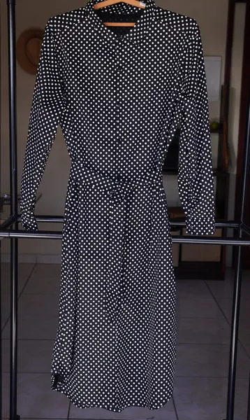 vestido chemise poa midi novo