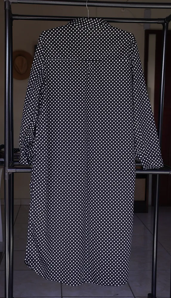 vestido chemise poa midi novo