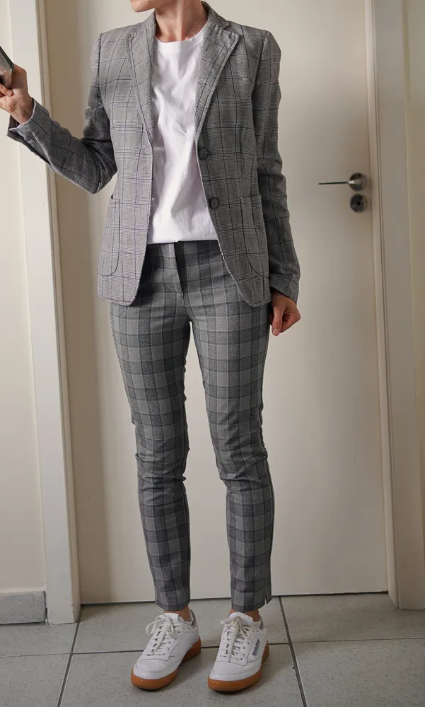 blazer italiano linho xadrez pinko