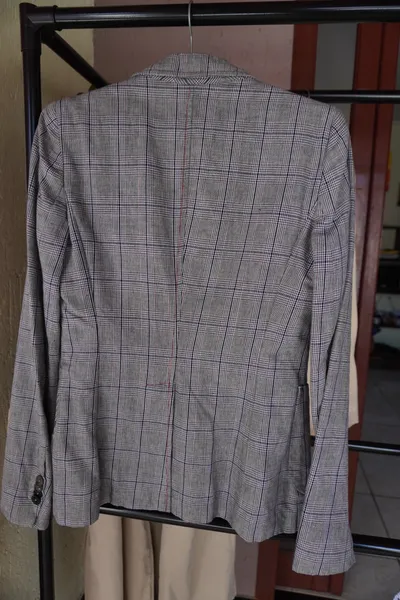 blazer italiano linho xadrez pinko