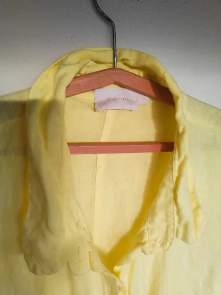 vestido chemise maxi de linho puro