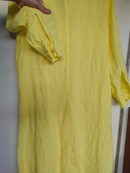 vestido chemise maxi de linho puro