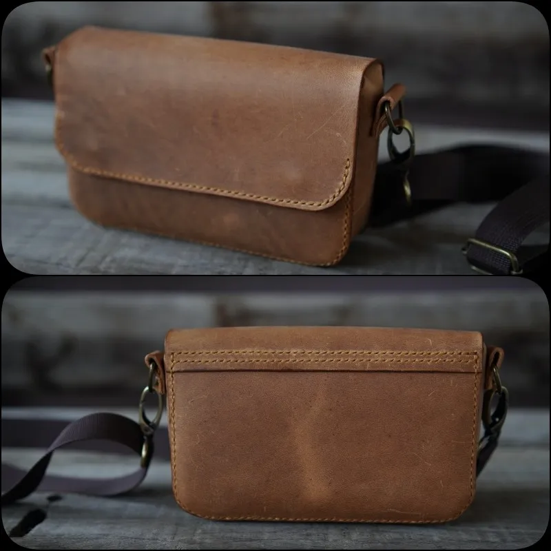 Mini Bolsa Transversal de Couro Legitimo
