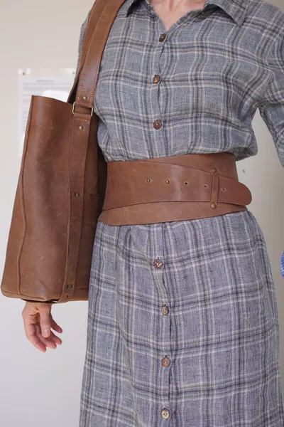 bolsa tote shopper com cinto corset de couro legitimo