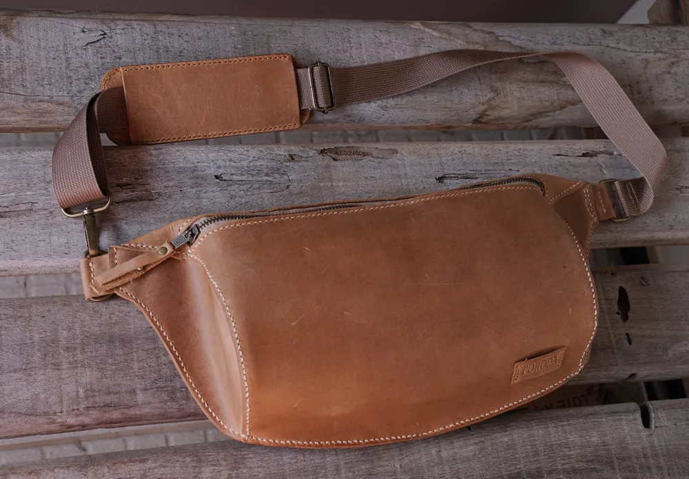 bolsa pochete couro legitimo crazy horse