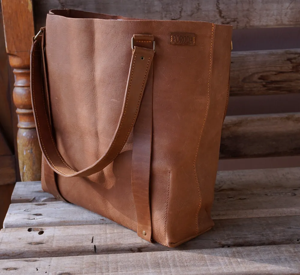 Bolsa tote shopper couro legitimo unisex