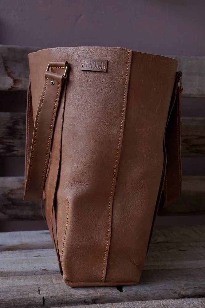 Bolsa tote shopper couro legitimo unisex