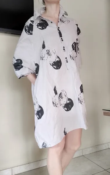 vestido túnica oversized linho algodão