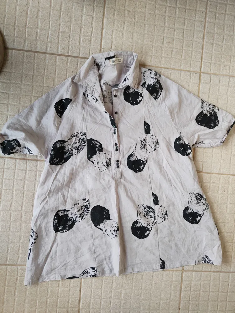 vestido túnica oversized linho algodão