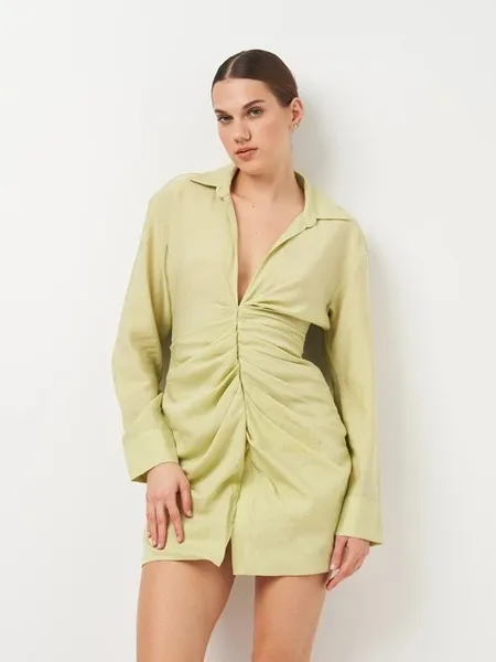 vestido chemise zara pistache p