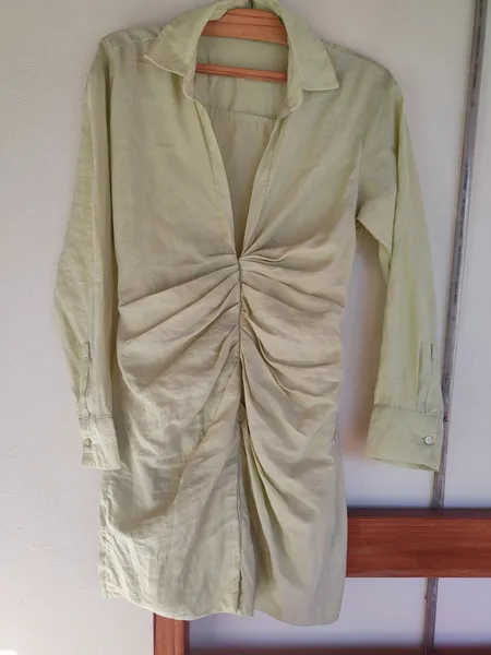 vestido chemise zara pistache p