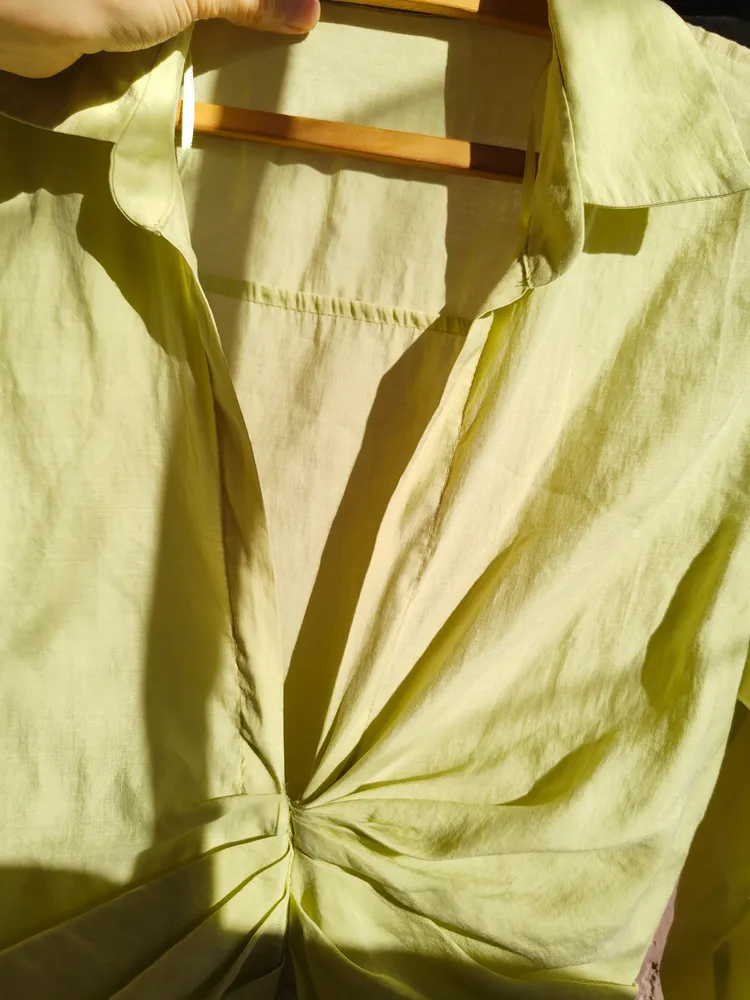 vestido chemise zara pistache p