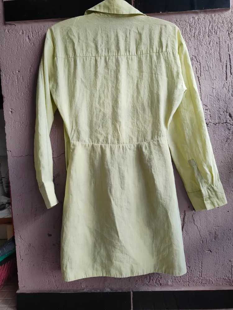 vestido chemise zara pistache p