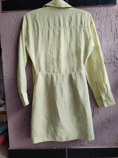 vestido chemise zara pistache p