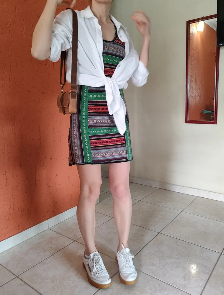 vestido farm tubinho etnico estampado