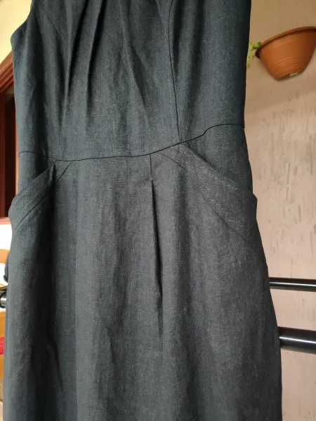 vestido tubinho de linho preto