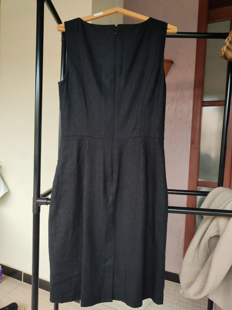 vestido tubinho de linho preto