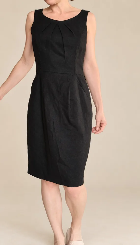 vestido tubinho de linho preto