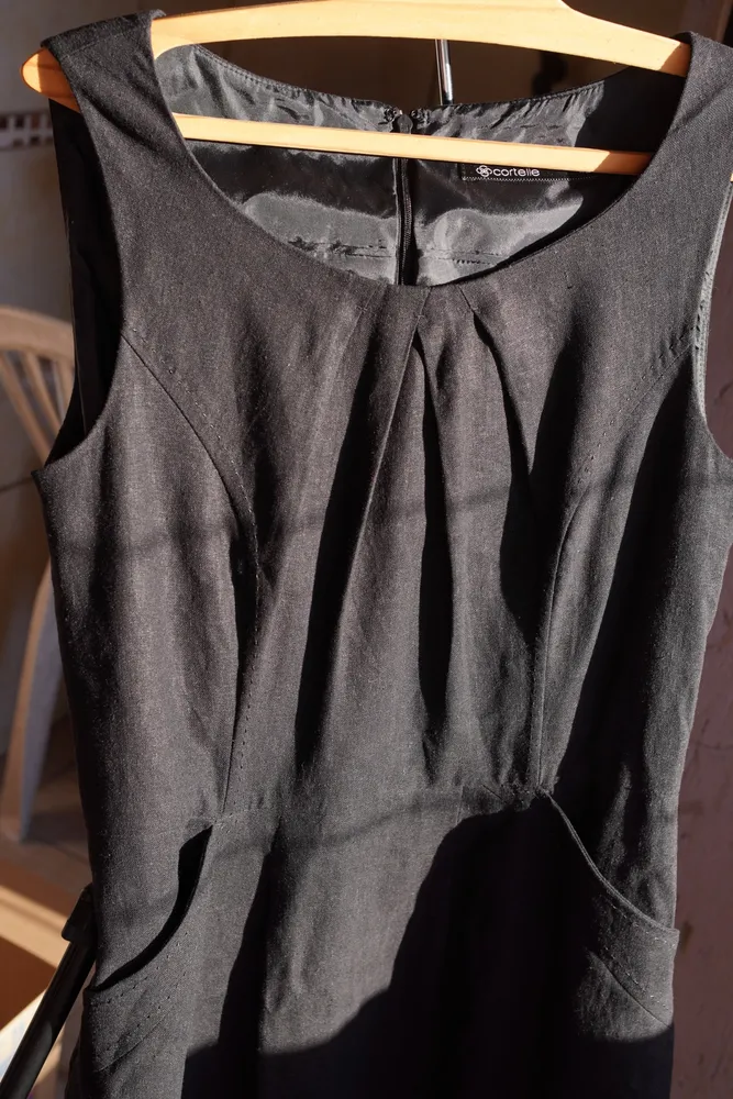 vestido tubinho de linho preto