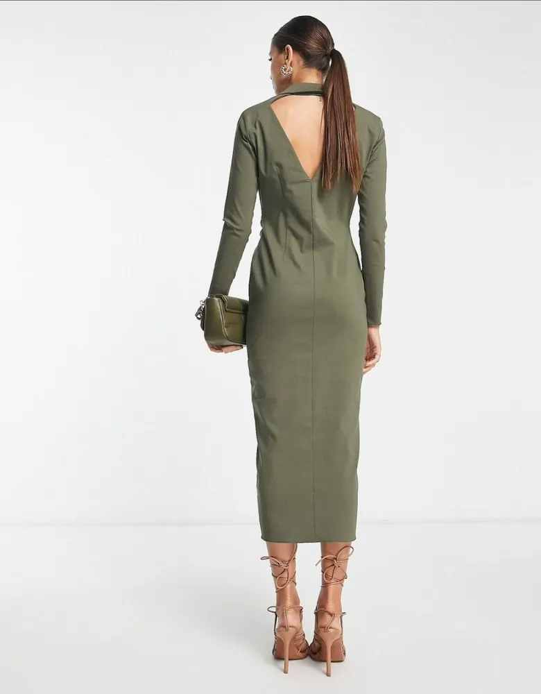 vestido chemise novo asos midi verde g
