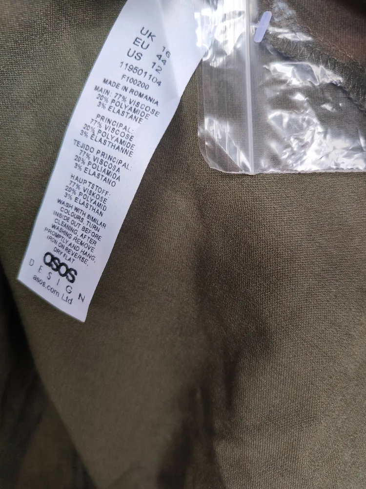 vestido chemise novo asos midi verde g