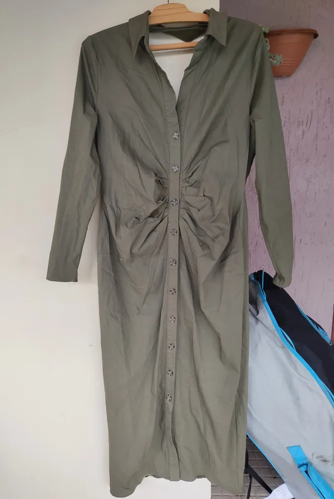vestido chemise novo asos midi verde g
