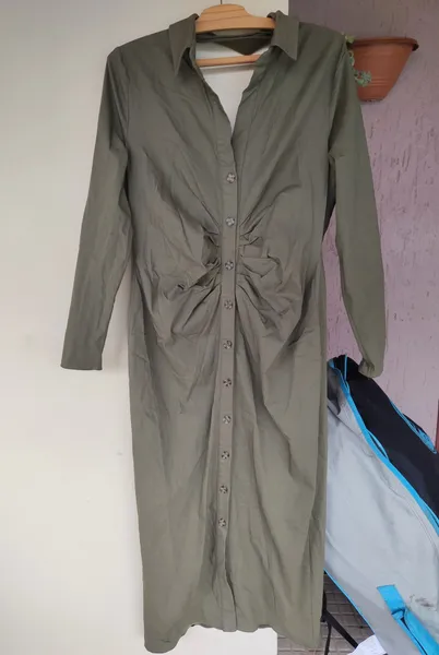 vestido chemise novo asos midi verde g