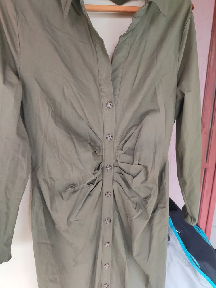 vestido chemise novo asos midi verde g